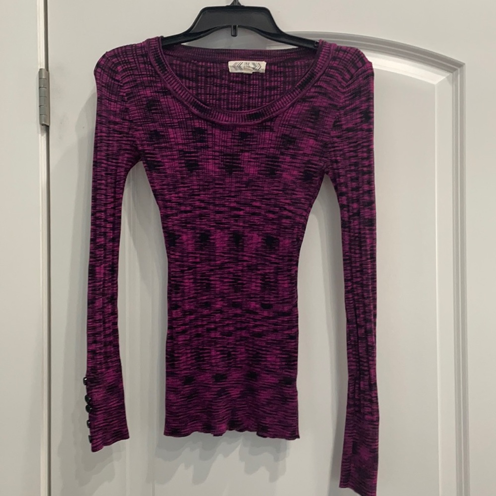 Purple & black long sleeve sweater M